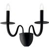 Luce Ambiente e Design APPLIQUE A PARETE ARMSTRONG NERA 2 LUCI ATTACCO E14 45X26X36CM IN METALLO