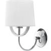Luce Ambiente e Design APPLIQUE A PARETE ASTORIA CROMO E BIANCO 1 LUCE ATTACCO E27 18X27,5X28,7 CM