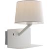 Luce Ambiente e Design APPLIQUE A PARETE CIAK BIANCA CON USB 2A USB 2A CON MENSOLA 1 LUCE ATTACCO E27 23X22,5X31CM