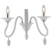 Luce Ambiente e Design APPLIQUE A PARETE CLASSICA ESTEFAN BIANCA 2 LUCI ATTACCO E14 39X23X29CM