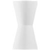 Luce Ambiente e Design APPLIQUE A PARETE CLEPSYDRA BIANCA 2 LUCI ATTACCO E14 16X8X30CM IN GESSO VERNICIABILE