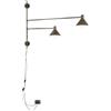 Luce Ambiente e Design APPLIQUE A PARETE DUETTO REGOLABILE CORTEN 2 LUCI ATTACCO E27 154X20,5X90CM REGOLABILE
