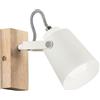 Luce Ambiente e Design APPLIQUE A PARETE EDA BIANCA E LEGNO 1 LUCE ATTACCO E14 15,9X12,3X13,9CM ORIENTABILE