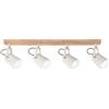 Luce Ambiente e Design APPLIQUE A PARETE EDA BIANCA E LEGNO 4 LUCI ATTACCO E14 68,7X6X16,7CM ORIENTABILE