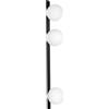 Luce Ambiente e Design APPLIQUE A PARETE ENOIRE NERA E OPALE 3 LUCI ATTACCO E14 14X14X90CM DIFFUSORI IN VETRO OPALE