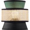 Luce Ambiente e Design APPLIQUE A PARETE GAZEBO VERDE NERO RATTAN NATURALE 1 LUCE ATTACCO E27 24X15X28CM