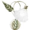 Luce Ambiente e Design APPLIQUE A PARETE ISOTTA AVORIO 1 LUCE ATTACCO E14 16X28X35CM IN METALLO CON FIORI E FOGLIE