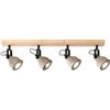 Luce Ambiente e Design APPLIQUE A PARETE KISA GRIGIA E LEGNO 4 LUCI ATTACCO GU10 70X8X15,9CM