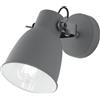 Luce Ambiente e Design APPLIQUE A PARETE LEGEND GRIGIA E NICKEL 1 LUCE ATTACCO E27 12,3X22X19,5CM ORIENTABILE