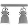 Luce Ambiente e Design APPLIQUE A PARETE LEGEND GRIGIA E NICKEL 2 LUCI ATTACCO E27 36X16X17,5CM ORIENTABILE