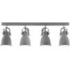 Luce Ambiente e Design APPLIQUE A PARETE LEGEND GRIGIA E NICKEL 4 LUCI ATTACCO E27 72X16X17,5CM ORIENTABILE