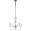 Luce Ambiente e Design LAMPADARIO INCANTO CROMO 5 LUCI ATTACCO E14 69X154CM IN VETRO CRISTALLO