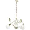 Luce Ambiente e Design LAMPADARIO ISOTTA AVORIO 3 LUCI ATTACCO E14 60X80CM IN METALLO CON FIORI E FOGLIE