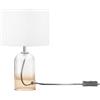 Luce Ambiente e Design LUME LONDON AMBRA IN VETRO E PARALUME IN TESSUTO 1 LUCE ATTACCO E14 STRUTTURA D.18X30.1CM PARALUME D.18X15CM