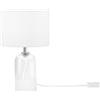 Luce Ambiente e Design LUME LONDON BIANCO IN VETRO E PARALUME IN TESSUTO 1 LUCE ATTACCO E14 STRUTTURA D.18X30.1CM PARALUME D.18X15CM