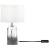 Luce Ambiente e Design LUME LONDON GRIGIO IN VETRO E PARALUME IN TESSUTO 1 LUCE ATTACCO E14 STRUTTURA D.18X30.1CM PARALUME D.18X15CM