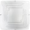 Luce Ambiente e Design PLAFONIERA CONCEPT BIANCA 2 LUCI ATTACCO E27 30X9,7X30CM IN VETRO CON DECORO