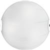 Luce Ambiente e Design PLAFONIERA CRI BIANCA 3 LUCI ATTACCO E27 40X40X9,4CM IN VETRO BIANCO AGGANCI CROMO E DECORI