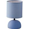Luce Ambiente e Design LUMETTO FURORE AZZURRO 1 LUCE ATTACCO E14 14X24CM IN CERAMICA E PARALUME IN TESSUTO