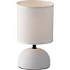 Luce Ambiente e Design LUMETTO FURORE BIANCO 1 LUCE ATTACCO E14 14X24CM IN CERAMICA E PARALUME IN TESSUTO