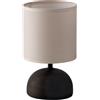 Luce Ambiente e Design LUMETTO FURORE MARRONE 1 LUCE ATTACCO E14 14X24CM IN CERAMICA E PARALUME IN TESSUTO