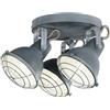 Luce Ambiente e Design PLAFONIERA CUBA GRIGIA E BIANCO 3 LUCI ATTACCO E14 40,5X20X15CM IN METALLO ORIENTABILE