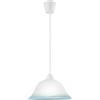 Luce Ambiente e Design LAMPADARIO A SOSPENSIONE 700 IN VETRO CAMPANA BLU 1 LUCE ATTACCO E27 31X120CM