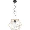 Luce Ambiente e Design LAMPADARIO A SOSPENSIONE ABRAXAS NERA E ORO 1 LUCE ATTACCO E27 40,5X29,5X150CM IN METALLO
