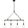 Luce Ambiente e Design LAMPADARIO A SOSPENSIONE AMARCORD RUGGINE 4 LUCI ATTACCO E27 86X110CM