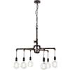 Luce Ambiente e Design LAMPADARIO A SOSPENSIONE AMARCORD RUGGINE 6 LUCI ATTACCO E27 71X146CM