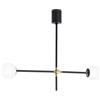 Luce Ambiente e Design LAMPADARIO A SOSPENSIONE ANTITESI NERA E ORO 2 LUCI ATTACCO E14 91X18X73,6CM