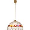 Luce Ambiente e Design LAMPADARIO A SOSPENSIONE ARAGONA MADREPERLA DECORAZIONE FRUTTA 1 LUCE ATTACCO E27 40X40X120CM