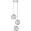 Luce Ambiente e Design LAMPADARIO A SOSPENSIONE ASTRA CROMO 3 LUCI ATTACCO E27 40X120CM ALLUMINIO EFFETTO CRISTALLO