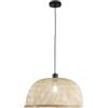Luce Ambiente e Design LAMPADARIO A SOSPENSIONE BAMBOO IN METALLO E BAMBOO 1 LUCE ATTACCO E27 48xH22CM STRUTTURA 48xH120CM
