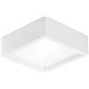 Luce Ambiente e Design PLAFONIERA GABRIEL QUADRATA BIANCA 2 LUCI ATTACCO E27 25X25X8,5CM IN GESSO VERNICIABILE E VETRO