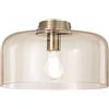 Luce Ambiente e Design PLAFONIERA GIBUS AMBRA 1 LUCE ATTACCO E27 30X30X23CM IN VETRO SOFFIATO
