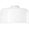 Luce Ambiente e Design PLAFONIERA GIBUS BIANCA 1 LUCE ATTACCO E27 30X30X23CM IN VETRO SOFFIATO