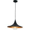 Luce Ambiente e Design LAMPADARIO A SOSPENSIONE BROADWAY NERA E ORO 1 LUCE ATTACCO E27 35X120CM