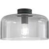 Luce Ambiente e Design PLAFONIERA GIBUS FUME' 1 LUCE ATTACCO E27 30X30X23CM IN VETRO SOFFIATO