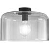 Luce Ambiente e Design PLAFONIERA GIBUS FUME' 1 LUCE ATTACCO E27 35X35X23CM IN VETRO SOFFIATO