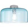 Luce Ambiente e Design PLAFONIERA GIBUS TURCHESE 1 LUCE ATTACCO E27 30X30X23CM IN VETRO SOFFIATO