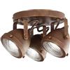 Luce Ambiente e Design PLAFONIERA HABANA RUGGINE 3 LUCI ATTACCO GU10 30,5X20X15,5CM IN METALLO