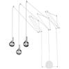 Luce Ambiente e Design PLAFONIERA HABITAT BIANCA 3 LUCI ATTACCO E27 500CM REGOLABILE CON DEVIATORE