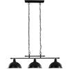 Luce Ambiente e Design LAMPADARIO A SOSPENSIONE CHARLESTON IN METALLO NERA 3 LUCI ATTACCO E27 99X26X120CM
