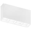 Luce Ambiente e Design PLAFONIERA HAPIS RETTANGOLARE BIANCA 4 LUCI ATTACCO GU10 MINI 21X5,5X11CM IN GESSO VERNICIABILE