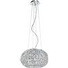 Luce Ambiente e Design LAMPADARIO A SOSPENSIONE CONCERT CROMO 5 LUCI ATTACCO E27 45X135CM IN METALLO E CRISTAlLO K9