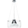 Luce Ambiente e Design LAMPADARIO A SOSPENSIONE EQUATORE TRASPARENTE 3 LUCI ATTACCO E27 40X40X120CM IN VETRO SOFFIATO