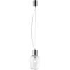 Luce Ambiente e Design LAMPADARIO A SOSPENSIONE FELLINI CROMO 1 LUCE ATTACCO E27 18X120CM IN VETRO TRASPARENTE