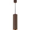 Luce Ambiente e Design LAMPADARIO A SOSPENSIONE FLUKE QUADRATA CORTEN 1 LUCE ATTACCO GU10 6X6X30CM