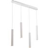 Luce Ambiente e Design LAMPADARIO A SOSPENSIONE FLUKE TONDA BIANCA 4 LUCI ATTACCO GU10 68X7X200CM